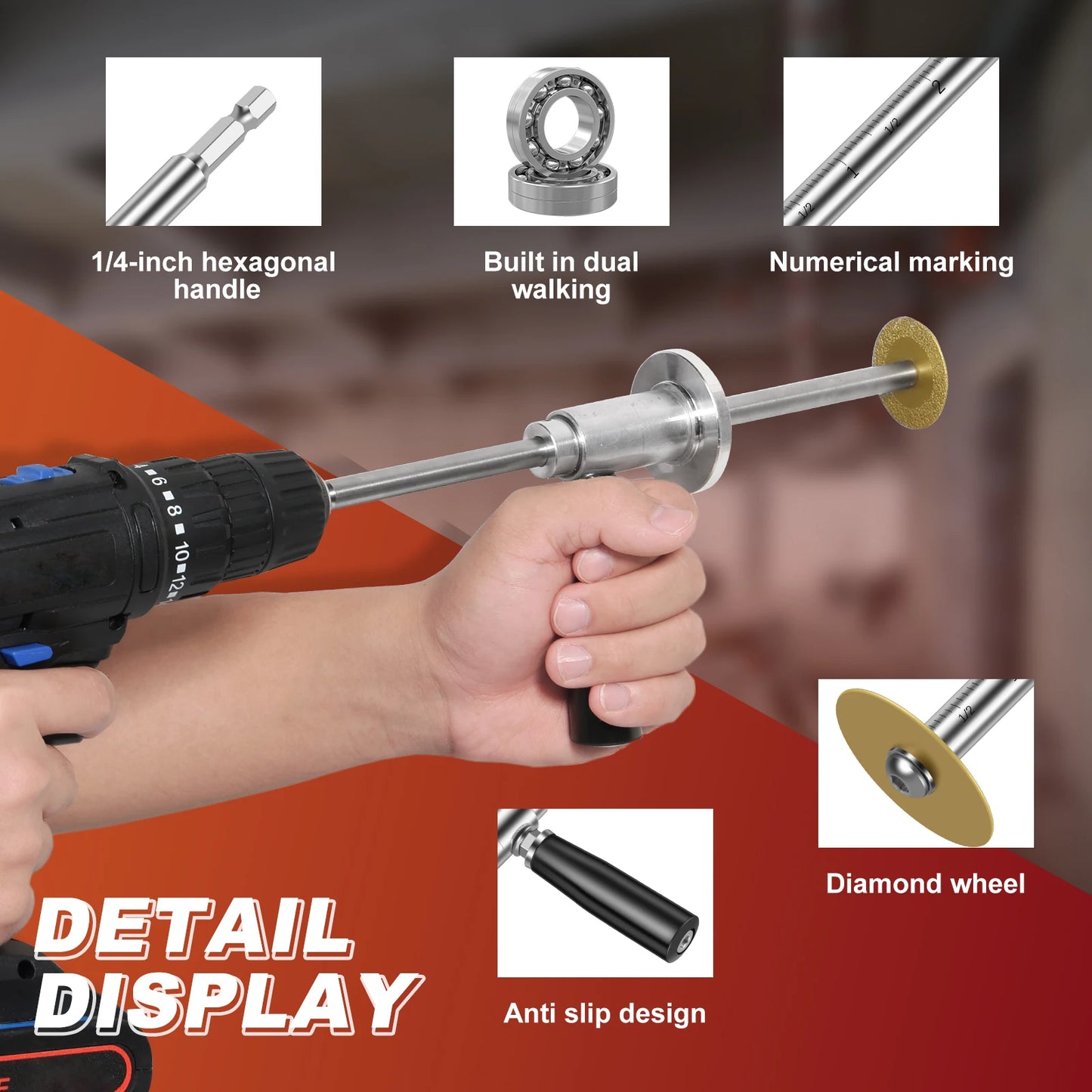 Inside Pipe Cutter Plumbing Tools PVC Pipe Precision Cutting for 1-1/2 Inch to 8 Inch, 7 Inch Adjustable Cutting Depth Pipe Tool