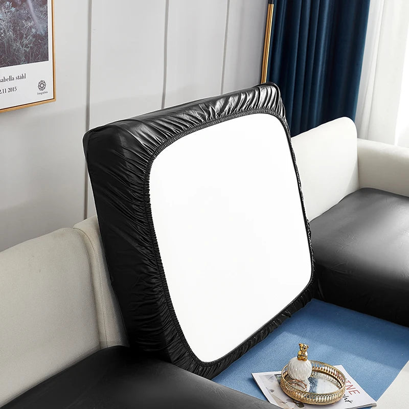 Stretch PU leather waterproof sofa cushion cover sofa seat slipcover backrest cover easy clean sofa protector for pets kids