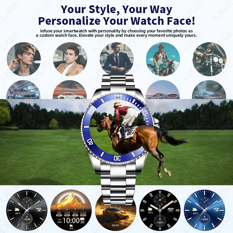 LIGE 2026 Luxury Smart Watch – Bluetooth Call, Health Monitoring & Multi-Sport | Men & Women Gift