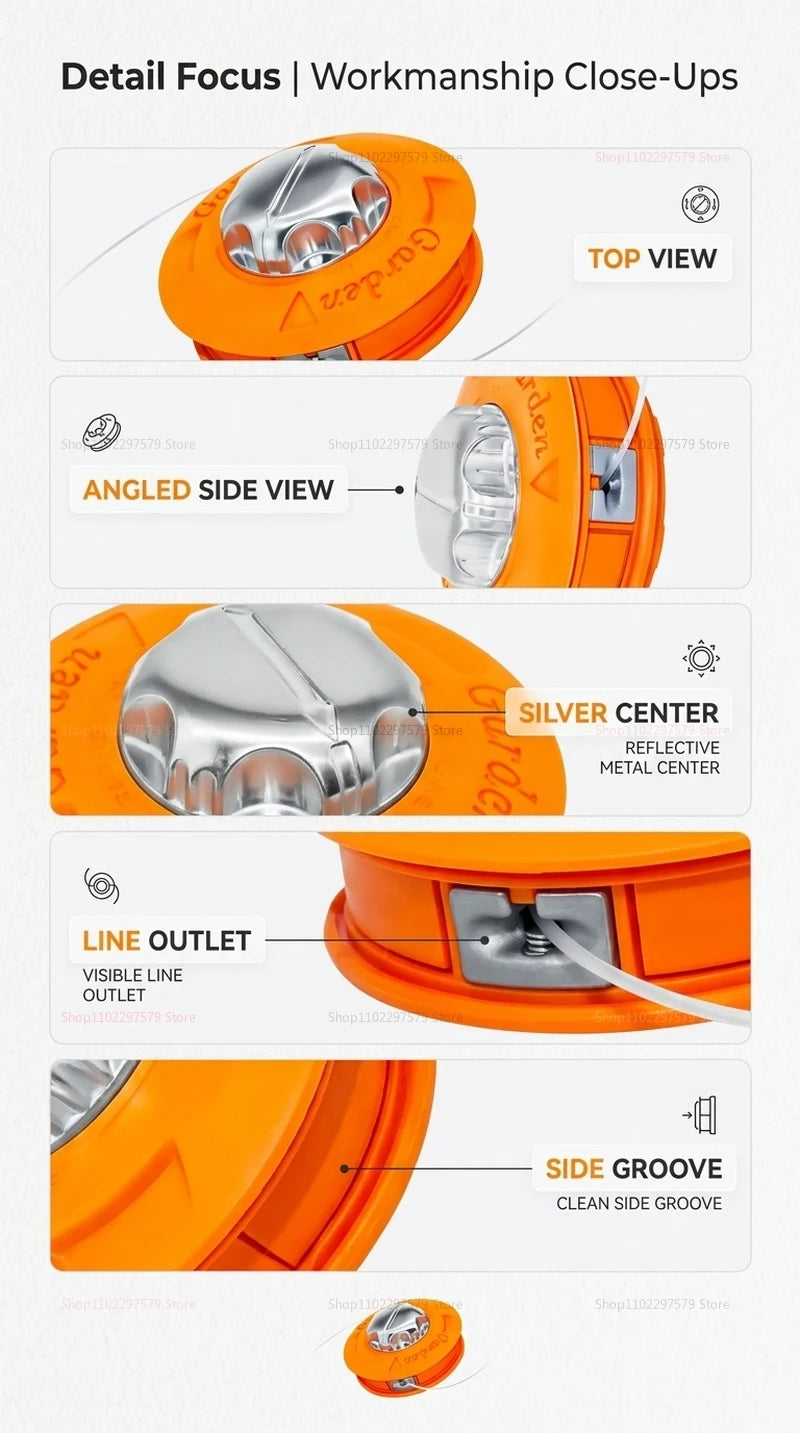 High-quality M10*1.25 automatic lawn mower head, suitable for most garden machinery hedge trimmers.