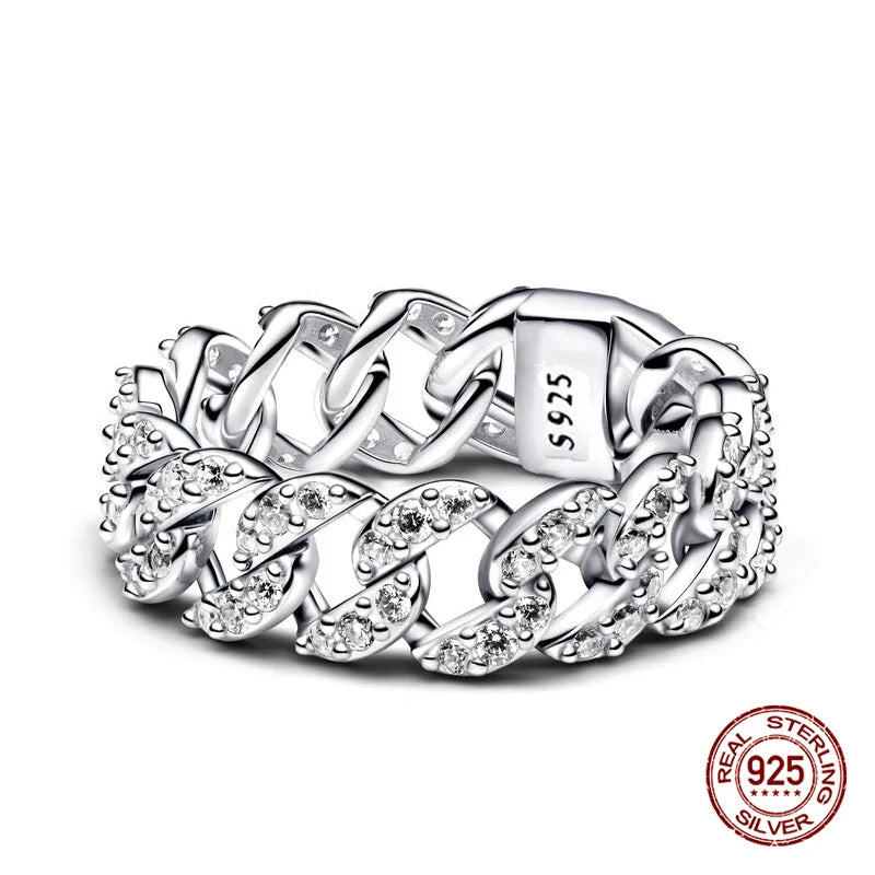 New in 925 Sterling Silver Sun and Moon Love Princess Zircon Oxide Enamel Heart Love Rings Fashion Fine Jewelry For Women Gifts