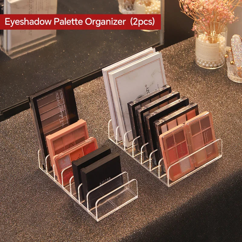 7-Compartment  Makeup Organizer Desktop Eye Shadow Palette Display Box Makeup Blush Cosmetics Shelf Make up Tools Storage Holder