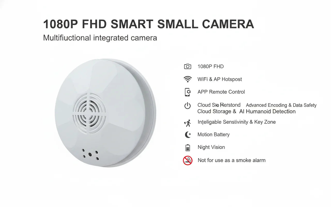 Mini 1080P Security Camera — WiFi Ceiling Monitor for Home & Office