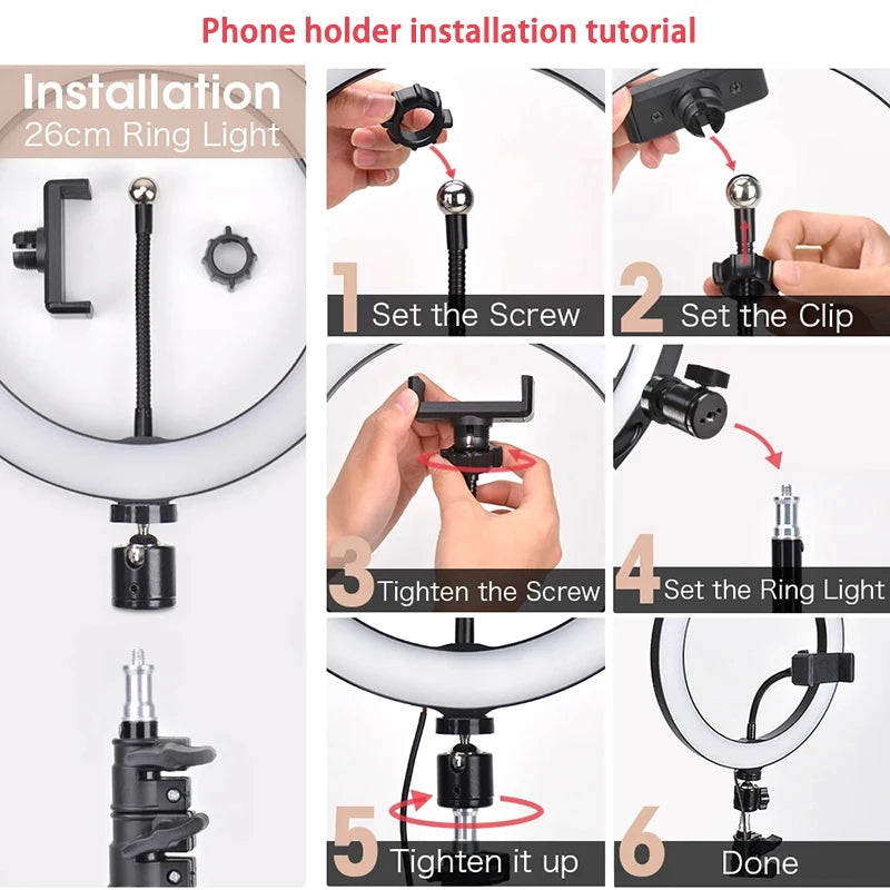 10 inches Damaged Ring Lamp Repair Replacement Parts Dimmable LED Selfie Ring Light USB Lamp Photography Ringlight for Tik tok