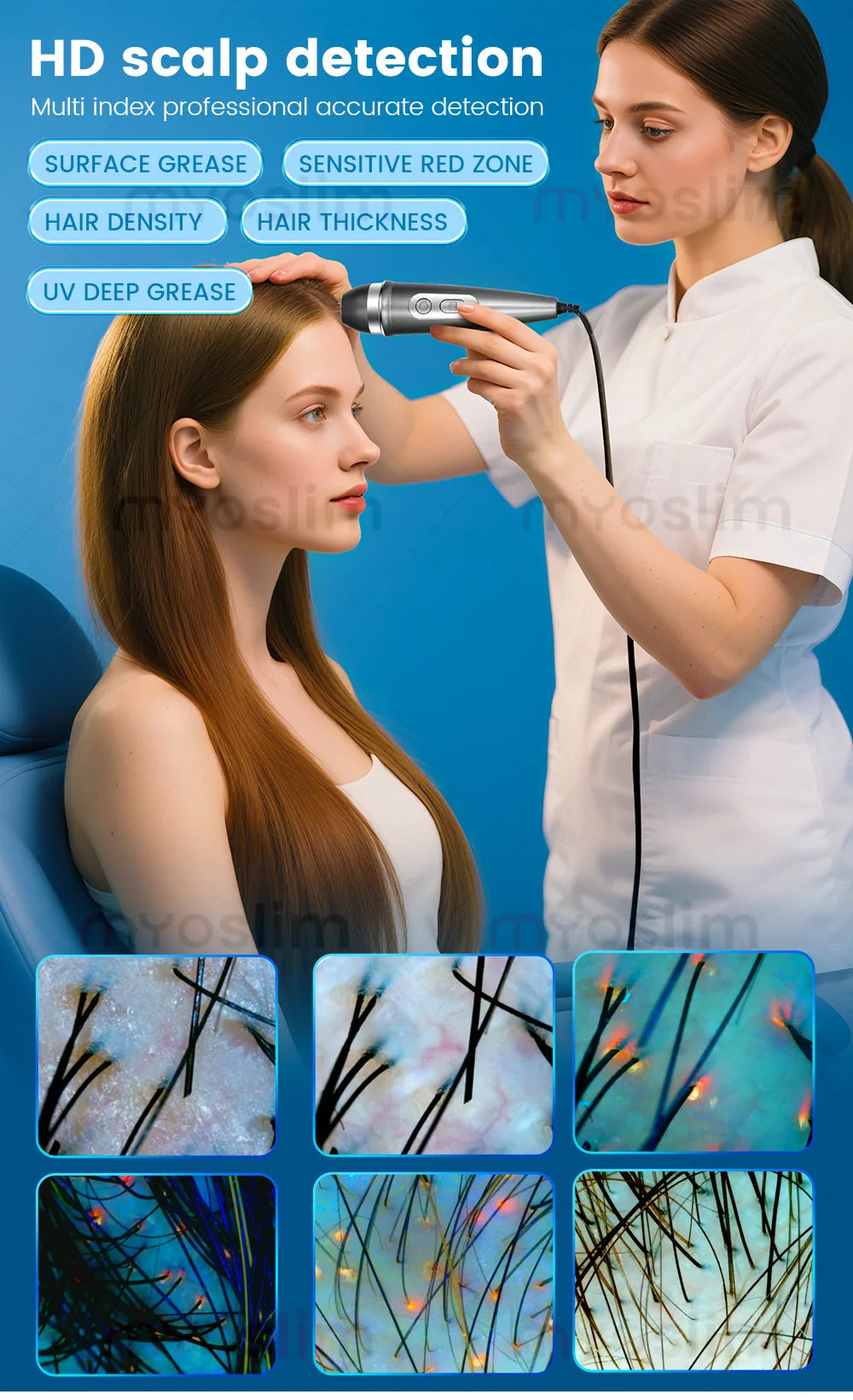21.5 Inch 3D Facial Skin Analyzer Machine AI 8 Light Spectrum Skin Care Scanner for Business Hair Analysis Beauty Care