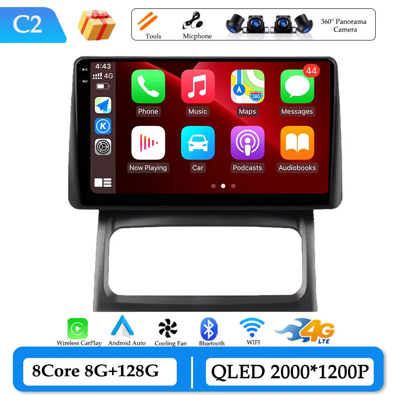Android Car Stereo for Renault Clio 2 BB CB (2001–2012) — Wireless CarPlay, GPS, DSP, WiFi