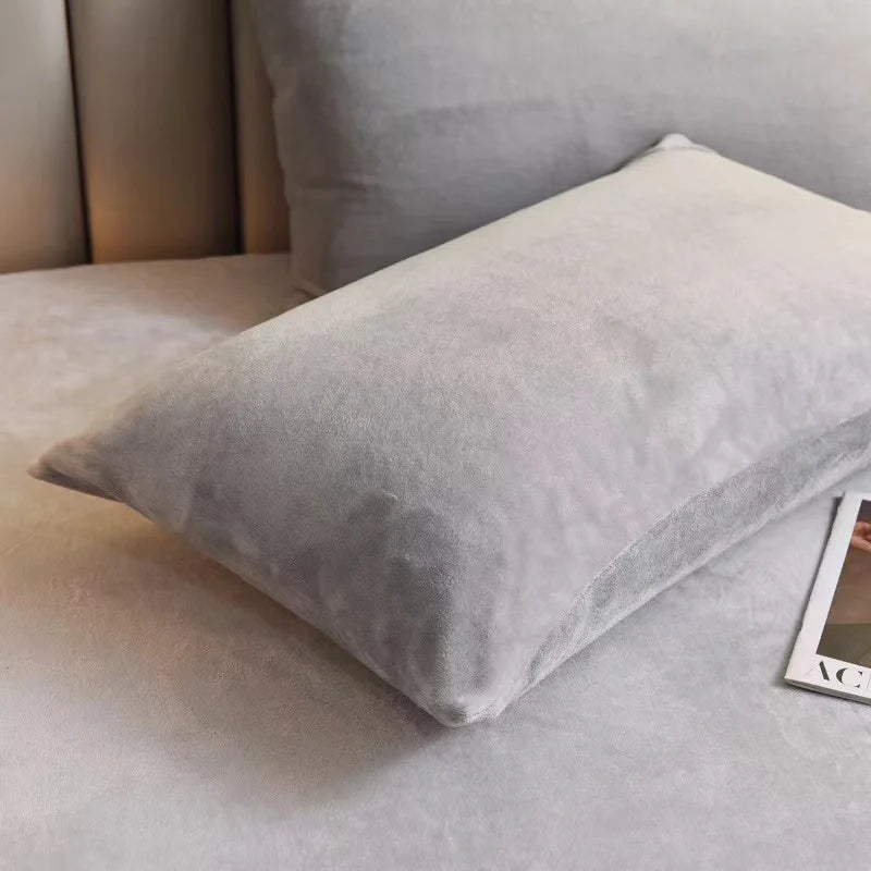 Winter Warm Thick Plush Velvet Flat Sheet Solid Color Large Size Soft Flannel Bed Sheet 350x245cm Not Including Pillowcase