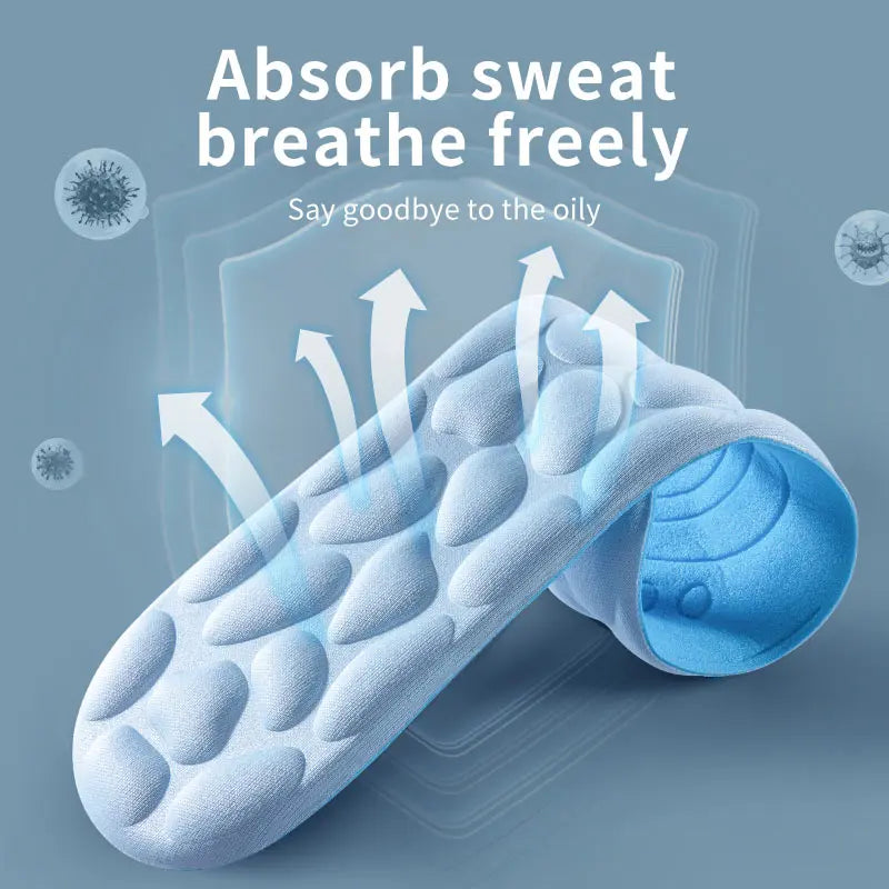 4D Cloud Sports Insoles – Shock Absorbing, Breathable PU Shoe Inserts