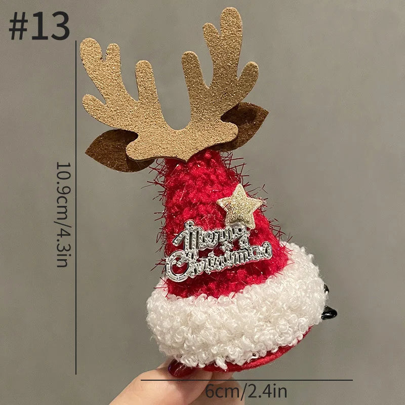 2026 Christmas Hair Clips Kawaii Christmas Headbands Hair Accessories Deer Ear Hairpin for Girl Photograph Prop Xmas Party Decor