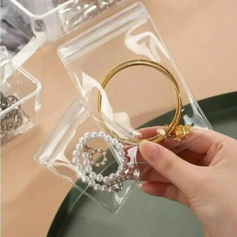 Wholesale PVC Self Sealed Bags for Jewelry Earrings Necklace Rings Storage Package Bag Organizer Dust-proof Anti-oxidation Pouch