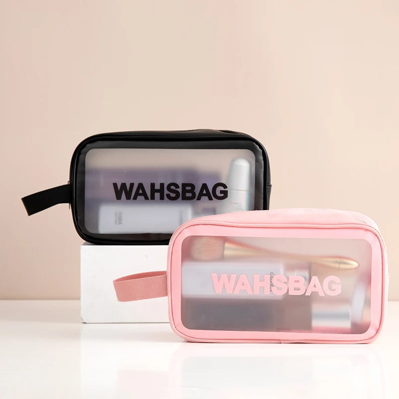 Large Capacity Makeup Bag Transparent PVC Waterproof Travel Toiletry Bag Cosmetics Organizer Storage Tote Clear 3Pcs Wash Bags