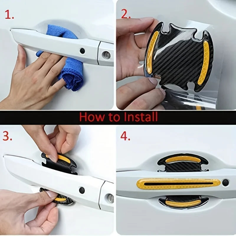 8Pcs Car Door Handle Protective Film – Anti-Scratch Transparent Paint Protection Stickers