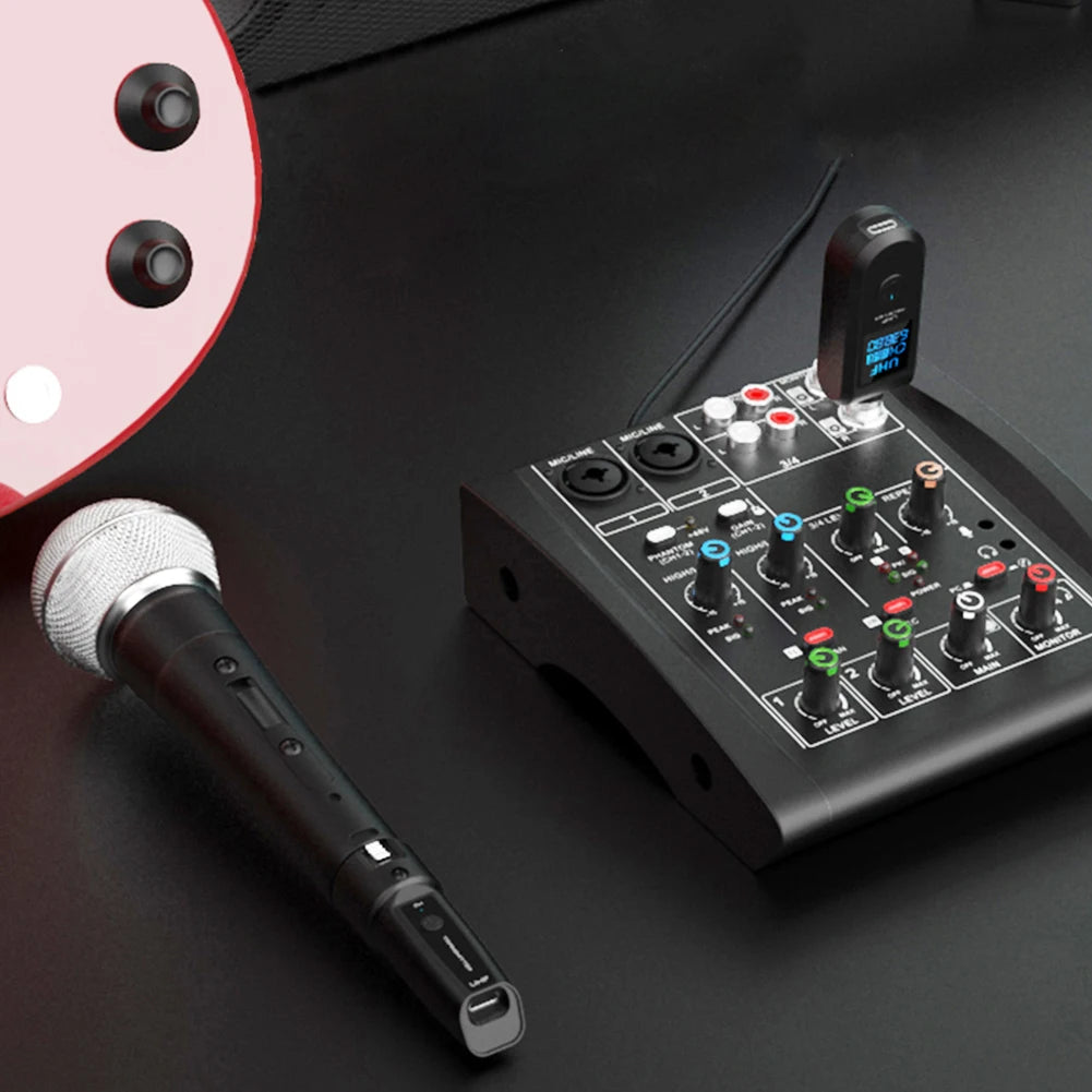 XLR Transmitter and Receiver Microphone Wireless System Wireless Mic Adapter for Audio Mixer Dynamic Mic Electric Guitar Bass