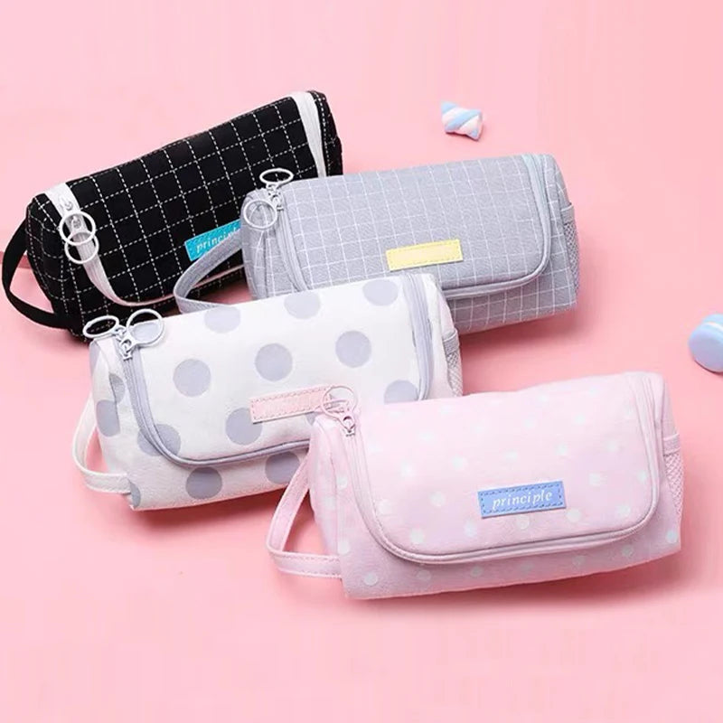 1Pc Pencil Case School Supplies Multi Layer Large Student Pen Kawaii Storage Bag Pen Pencil Bag Office School Cute Stationery