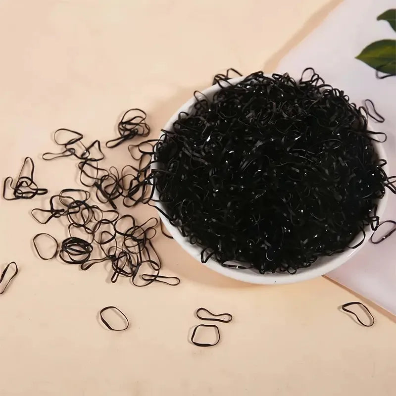Hair Ties for Flyaways, Gentle & No Crease. Bulk Pack, 17x11x1cm, Black, for School & Play