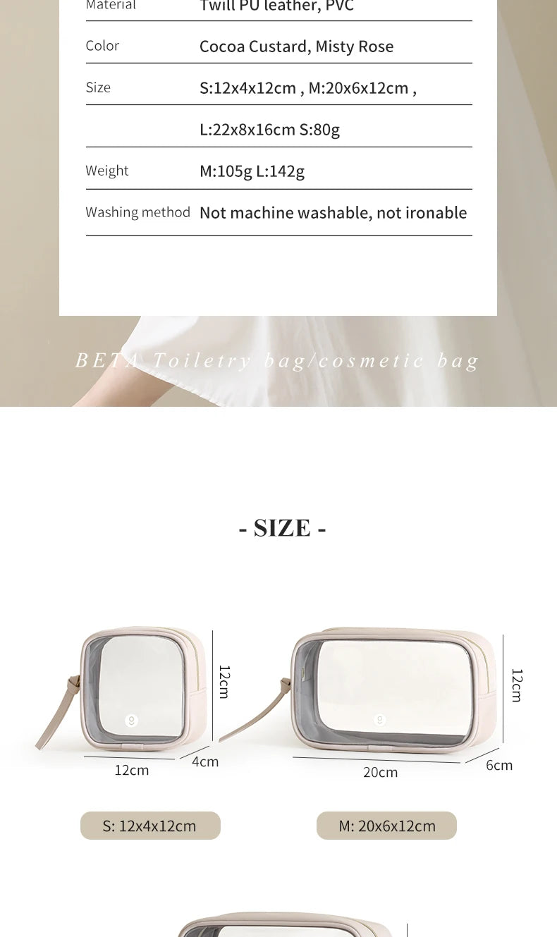 Tianzong Toiletry Bag Portable Travel Business Trip Cosmetics Bag Waterproof Transparent Cosmetic Bag