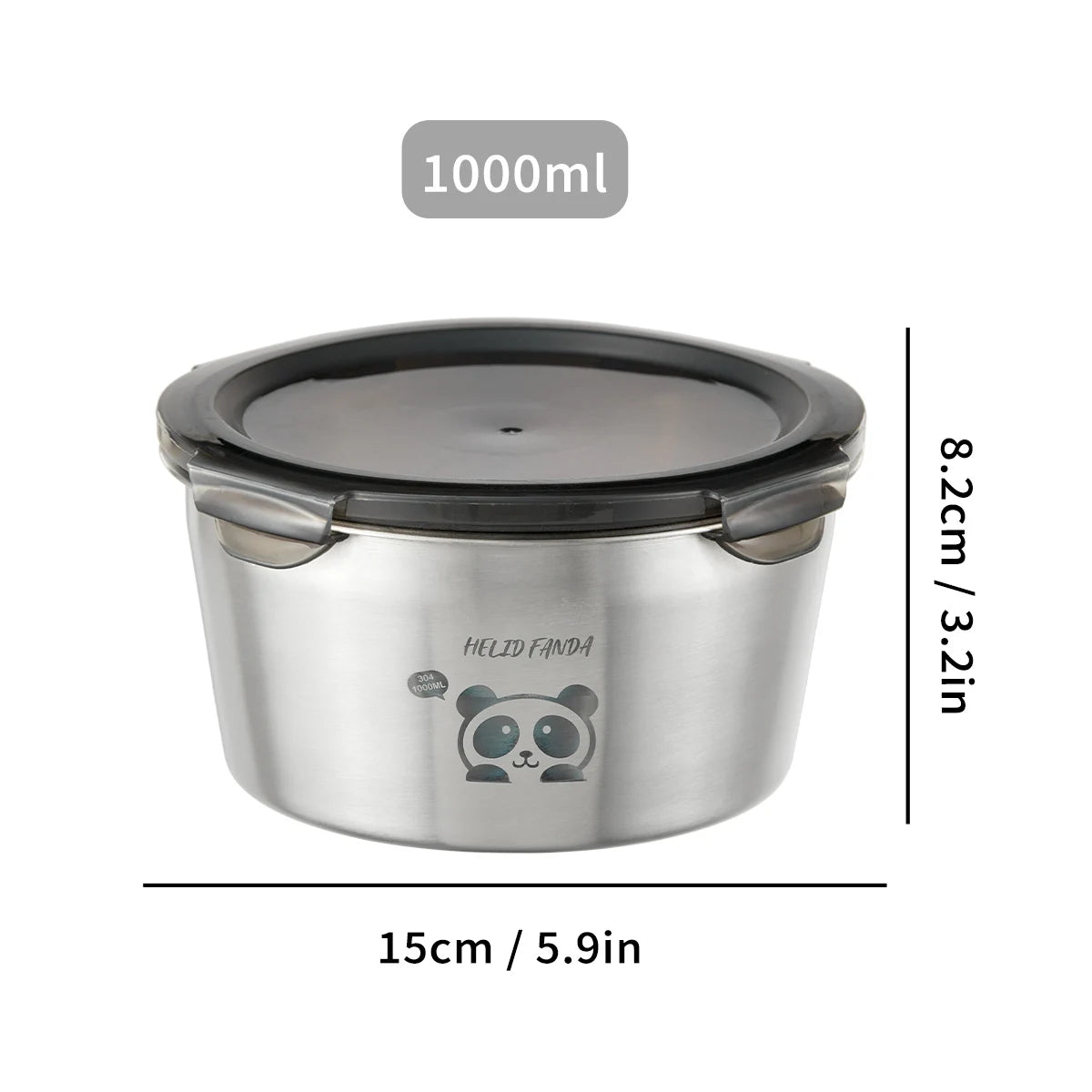 WORTHBUY 304 Stainless Steel Sealed Food Container Stackable Fridge Fruit Vegetable Meat Fresh-keeping Box Microwave&Oven Safe