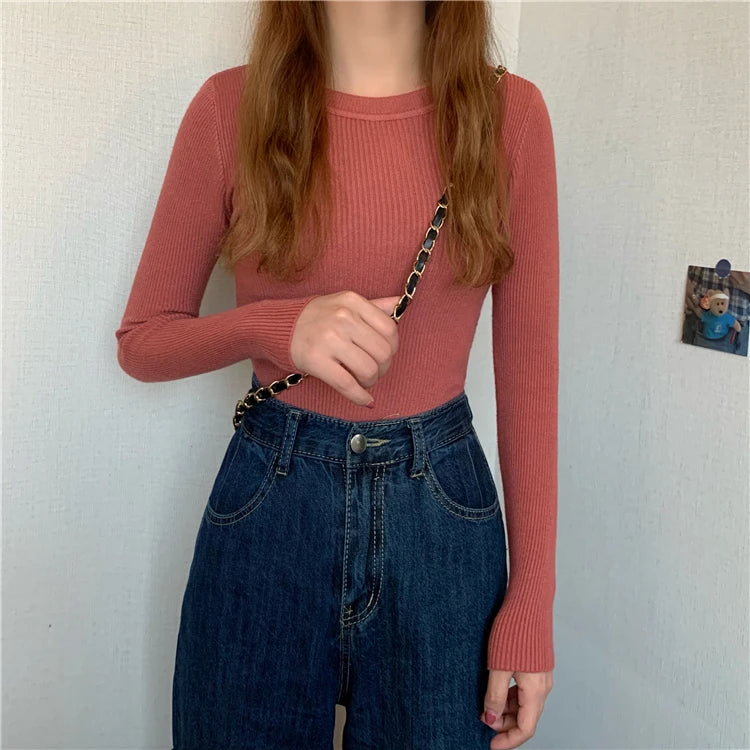Women's basic knit pullover, crew neck jumper — view 9 of 20