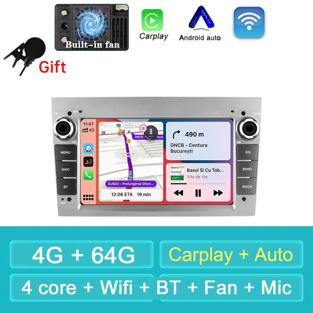 Car Stereo with Apple CarPlay & Android Auto, Compatible with Opel/Vauxhall Astra, Antara, Vivaro, Vectra & Corsa