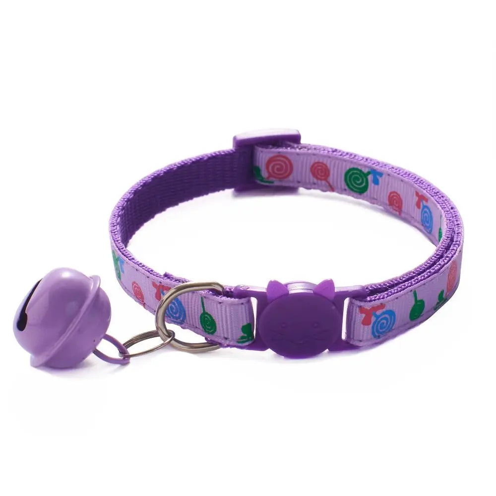 Puppy Cartoon Cat Collars Pet Supplies Adjustable Kitten Necklace Cute Cat Head Bell Pendant Collar