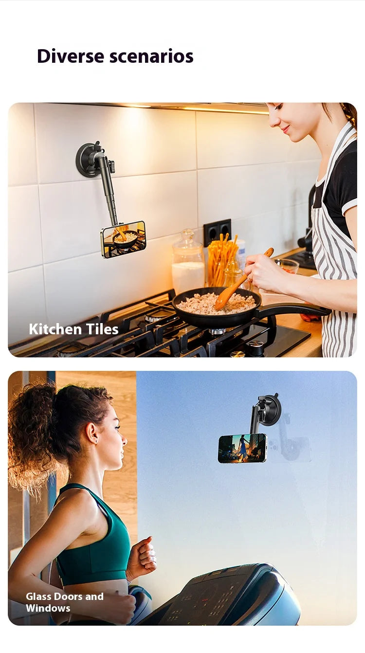 Original Ulanzi ZJ06 Phone Holder Suction Cup Telescopic Bracket Magnetic Fixation Vehicle Mounted Photography Stand Magsafe