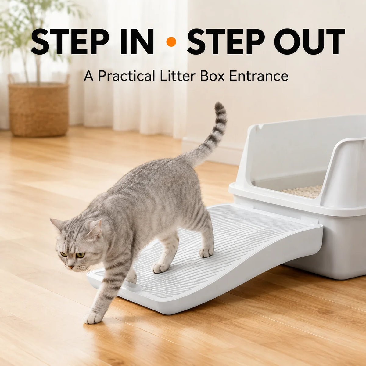 Cat Litter Box Mat Anti Tracking Litter Trap Step Large Grid Footboard Ramp for Kitten Pet Toilet Entrance