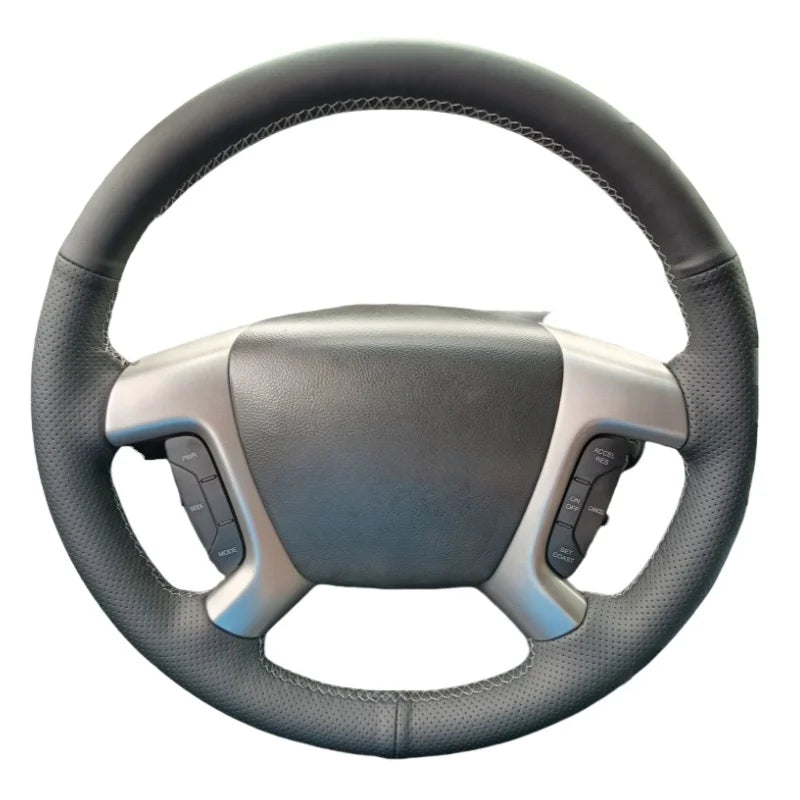 Hand-sewn Car Steering Wheel Cover For Chevrolet Captiva 2007-2014 Silverado GMC Sierra 2007 Black Microfiber Leather