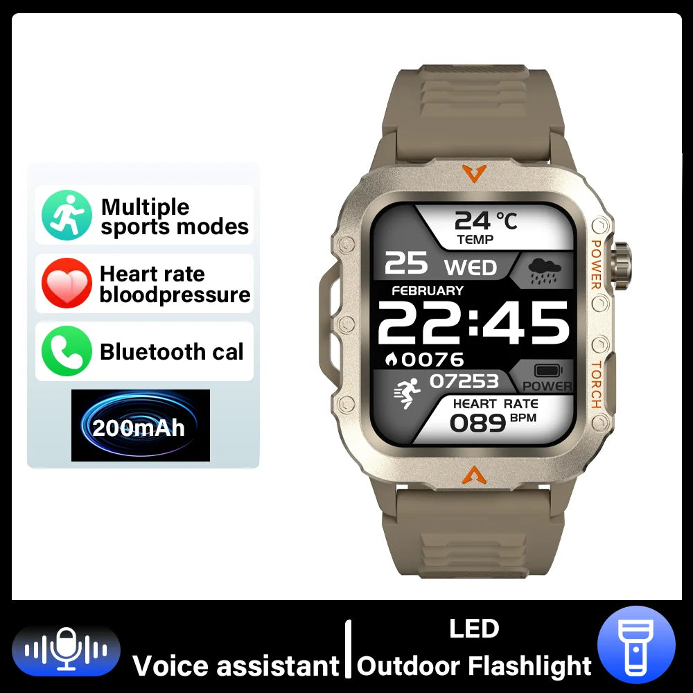 G.L Wear 2026 New Sports Smart Watch Bluetooth Talk LED Flashlight Multi-function Outdoor Sports Smart Watch for Men Women