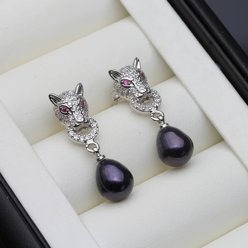 Freshwater Pearl Earrings – 925 Silver Drop Studs, Gift Boxed