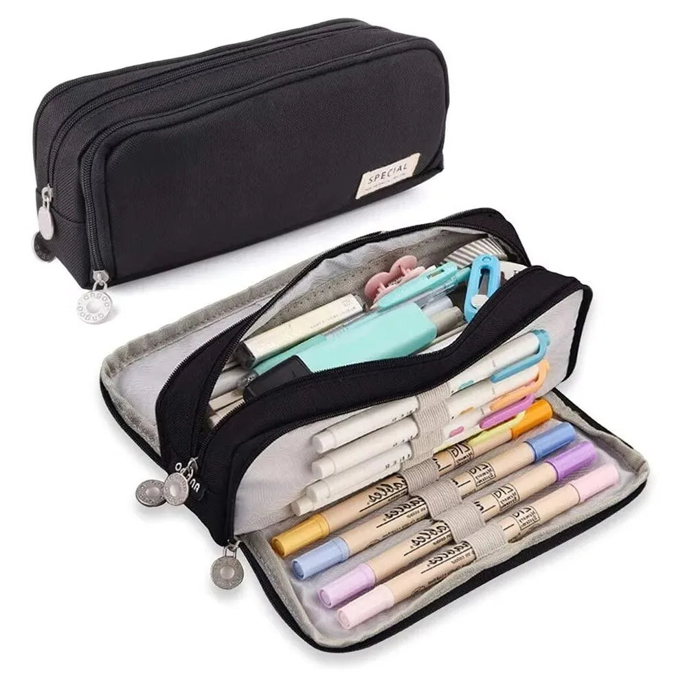 3/4 Compartment Pencil Case Multilayers Large Capacity School Student Pencil Cases Transparent Partition Pen Divider Pen Bag