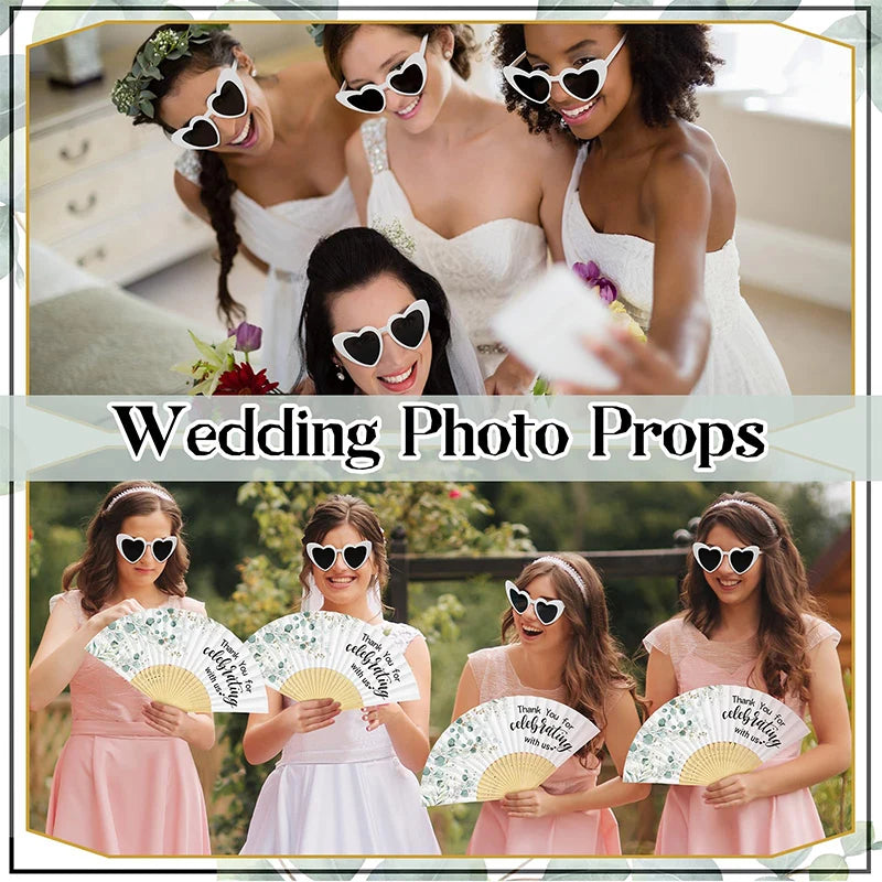 12-60Pcs Wedding Bodas Heart Sunglasses Bachelorette Bachelor Hen Party Glasses Team Bride Bridesmaids Groomsmen Gifts for Guest