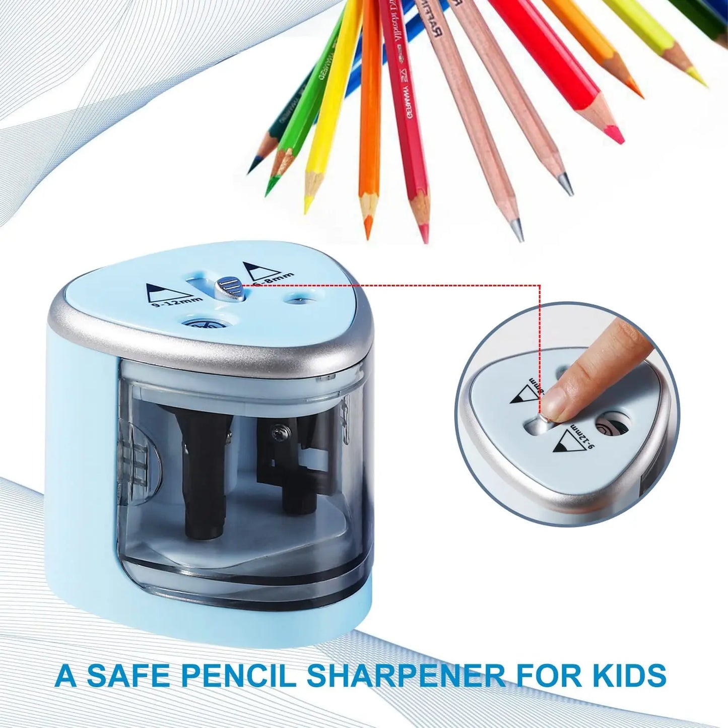 Tenwin New Two-hole Electric Automatic Pencil Sharpener Switch Pencil Sharpener Home Office School Supplies Stationery Art