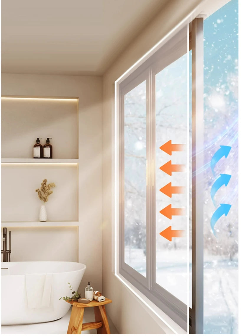 Clear Insulated Window Curtain, Windproof Winter Window Cover