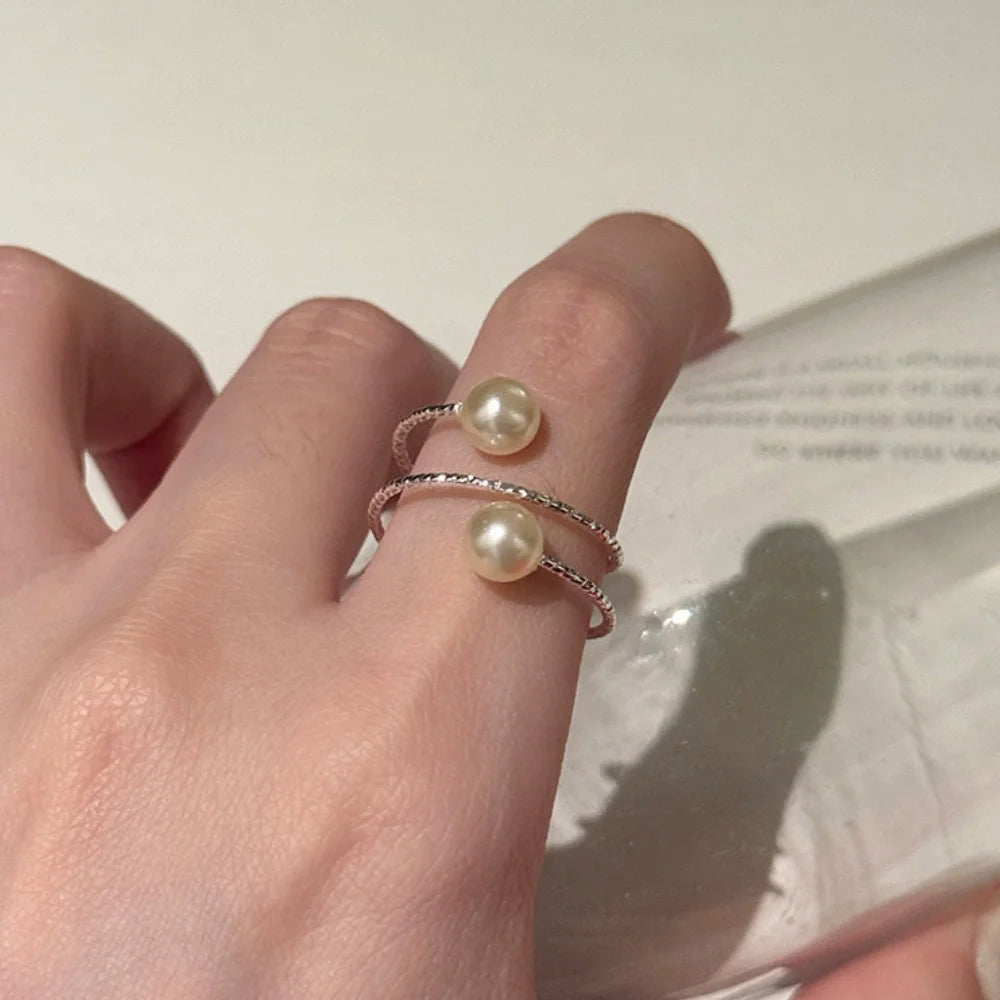 VENTFILLE 925 Sterling Silver Flower Lace Ring Korean Fashion Opening Inlaid CZ Adjustable Rings Valentine's Day Gift