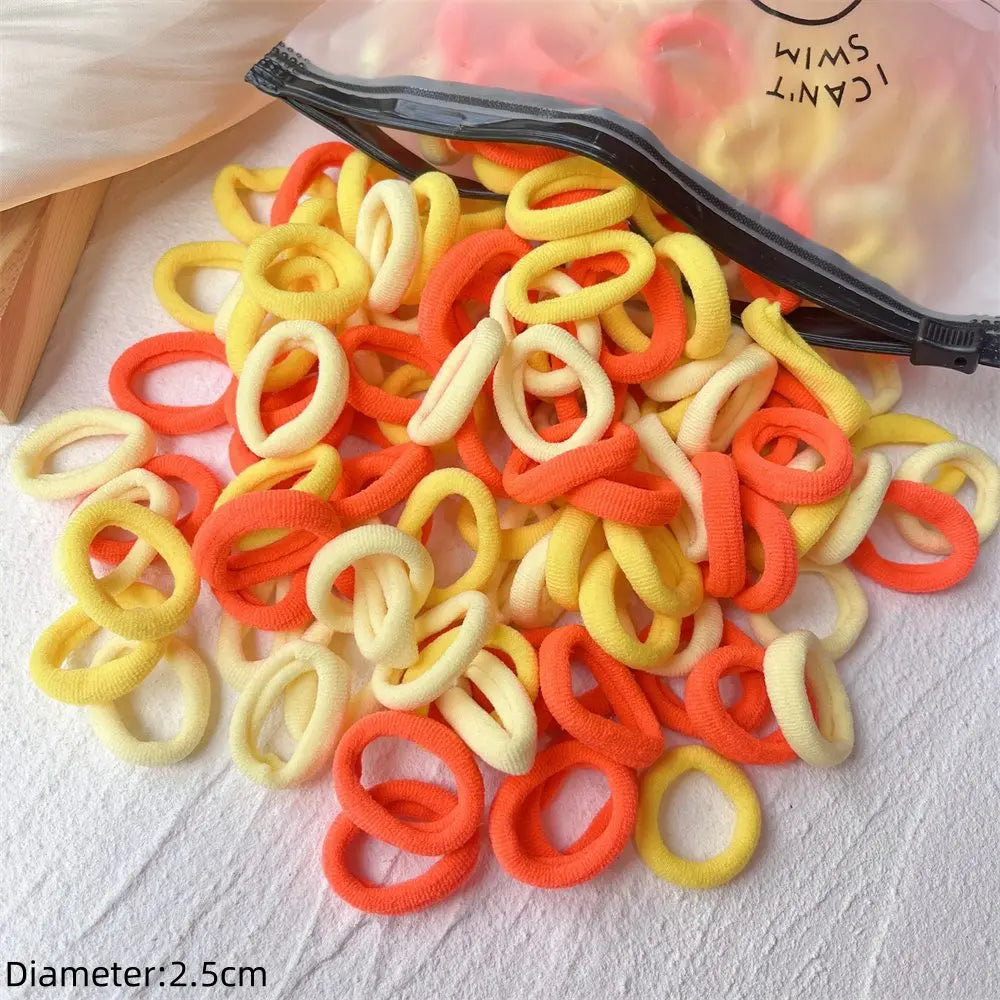 50pcs Black Elastic Hair Band Leagues Ties Colets Scrunchies Springs Gum Accessory For Girl Women No Damage Pigtails Holder Set