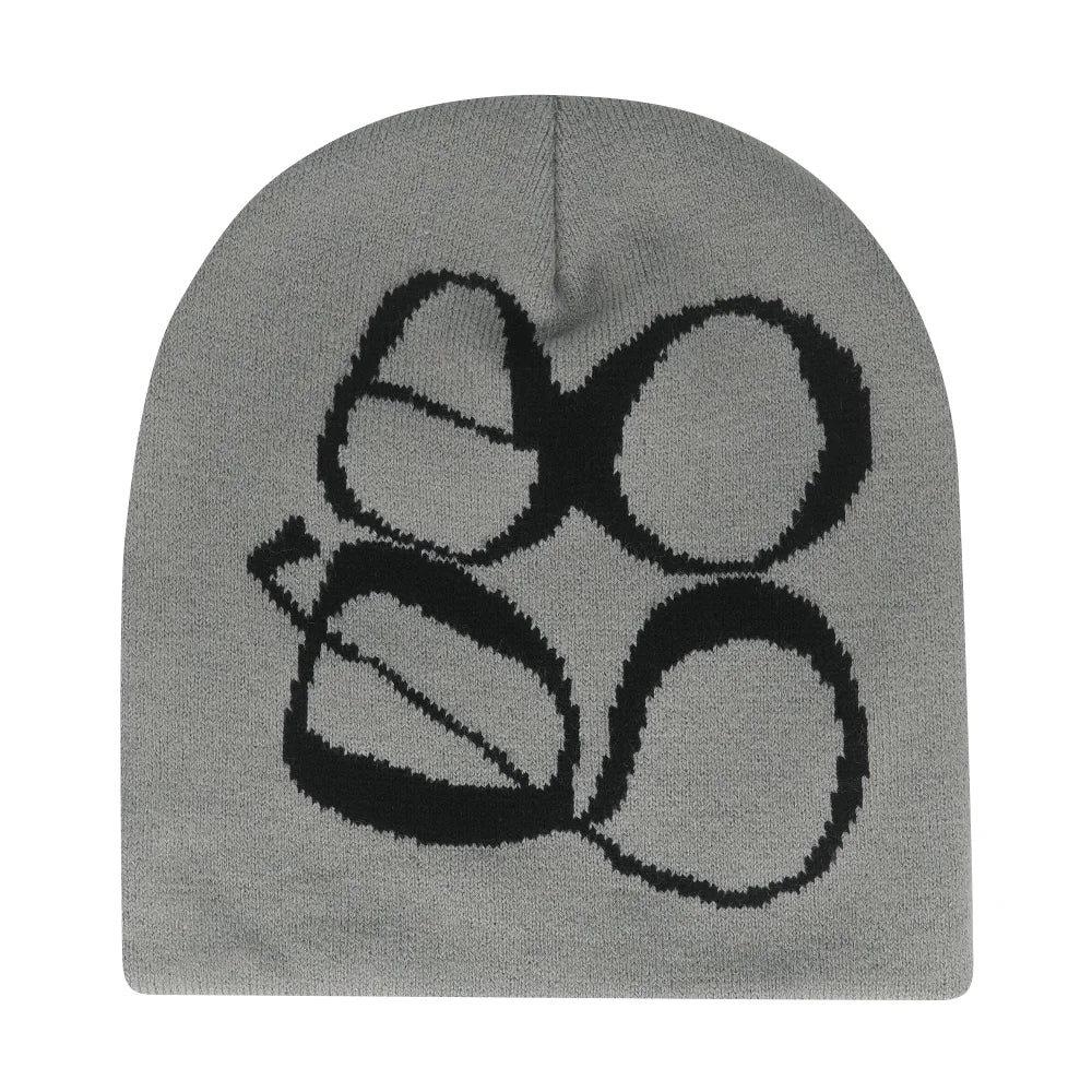 Y2K Letter Knit Beanie, Warm Ski Hat