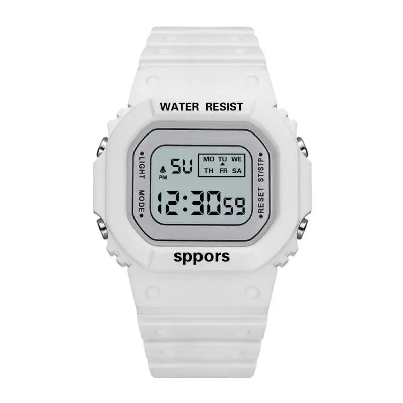 LED Sports Watch for Boys & Girls Student Electronic Square Digital Waterproof Rubber Clock Colorful Men Women