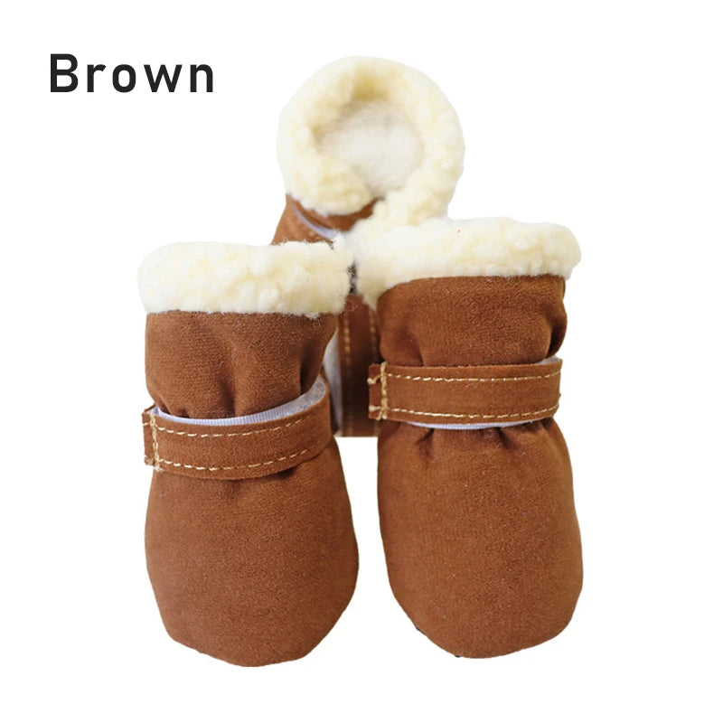 Plush Dog Snow Boots 4-Pack - Thick Warm Non-Slip Puppy Shoes - photo 7
