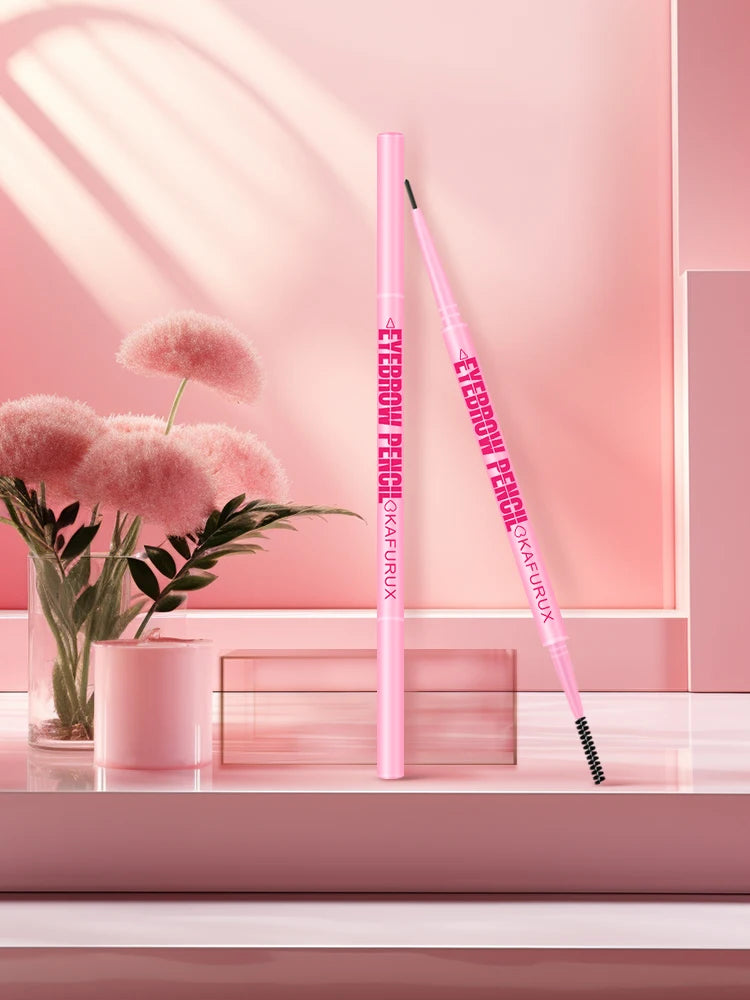 1pcs Ultra-fine Double headed Rotable Eyebrow Pen with Brush Eye Makeup Waterproof Wild Eyebrow Pencil Cosmetic Eyebrow Brush