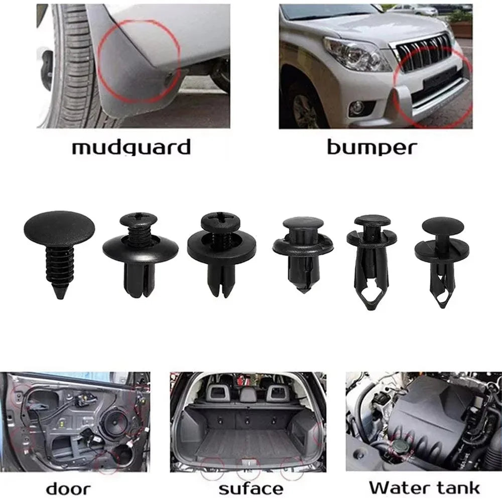 6 Size Auto Fastener Clips Vehicle Retainer Rivet Door Fender for Auto Body Bumper Push Rivet Clips