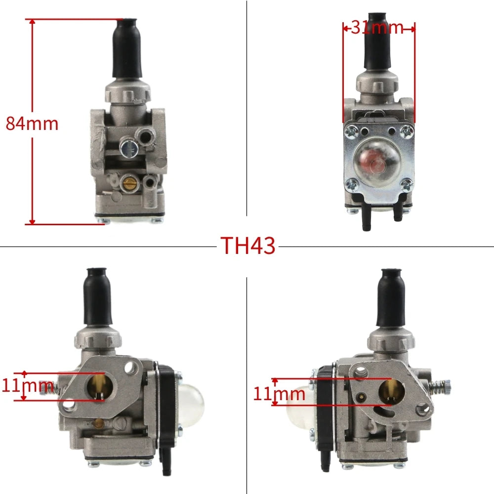 Lawn Mower  Carburetor for Kawasaki TH43 TH48 KBH48A TL43 TL33 TL52 TU43 TU52 Brush Cutter Engine
