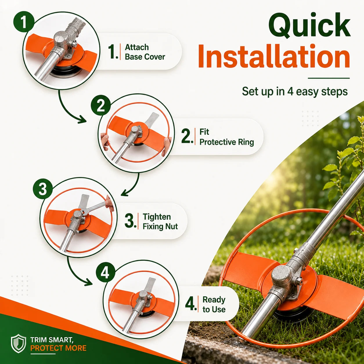Grass Trimmer Cover, Seedling Protection Lid, Lawn Mower Blade Protector for Garden Orchard Edge Cutting Tool Accessories