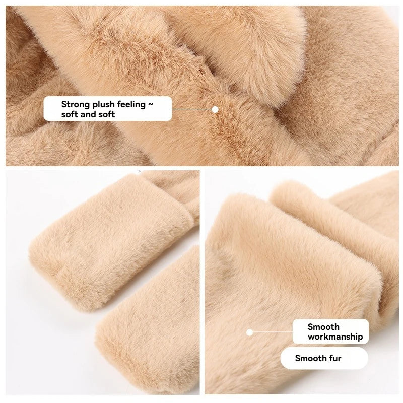 3-in-1 Bear Ear Hat, Scarf and Gloves Set, Plush
