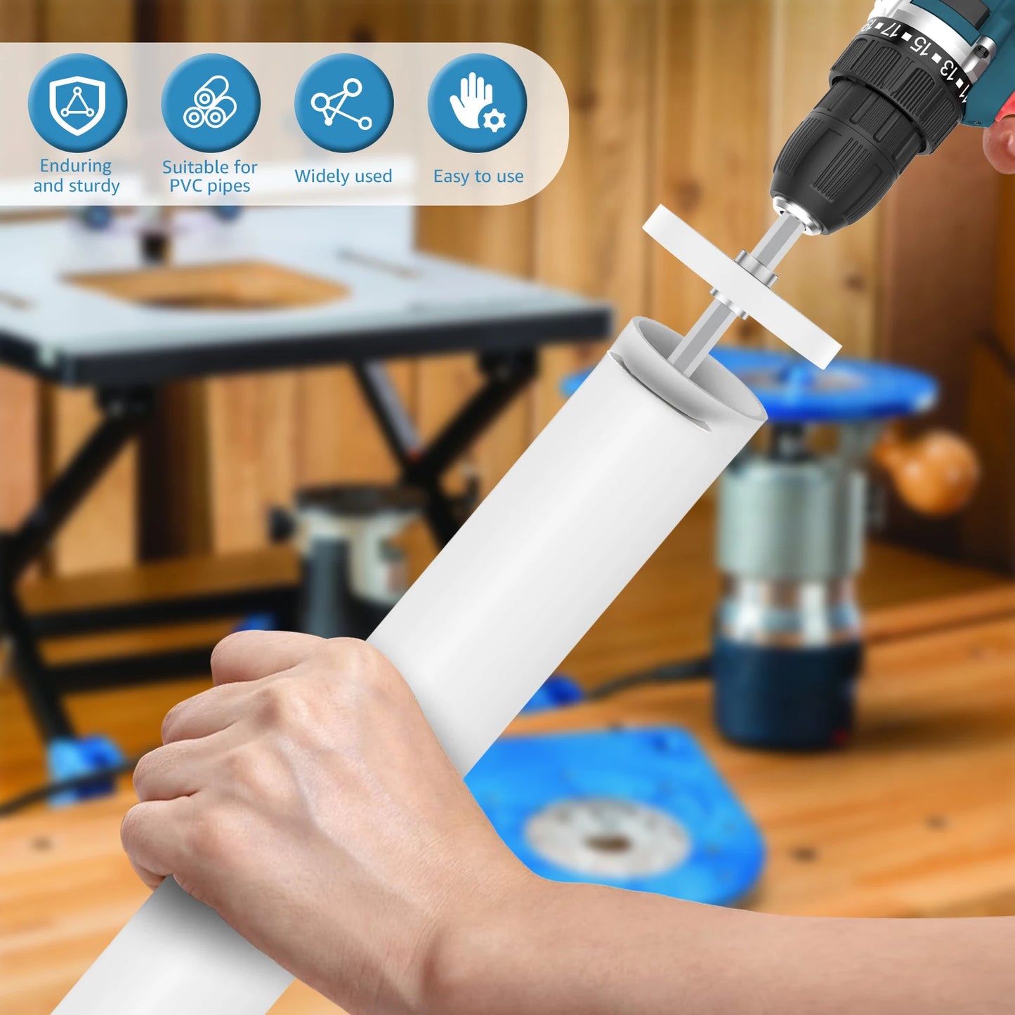 Inside Pipe Cutter Plumbing Tools PVC Pipe Precision Cutting for 1-1/2 Inch to 8 Inch, 7 Inch Adjustable Cutting Depth Pipe Tool