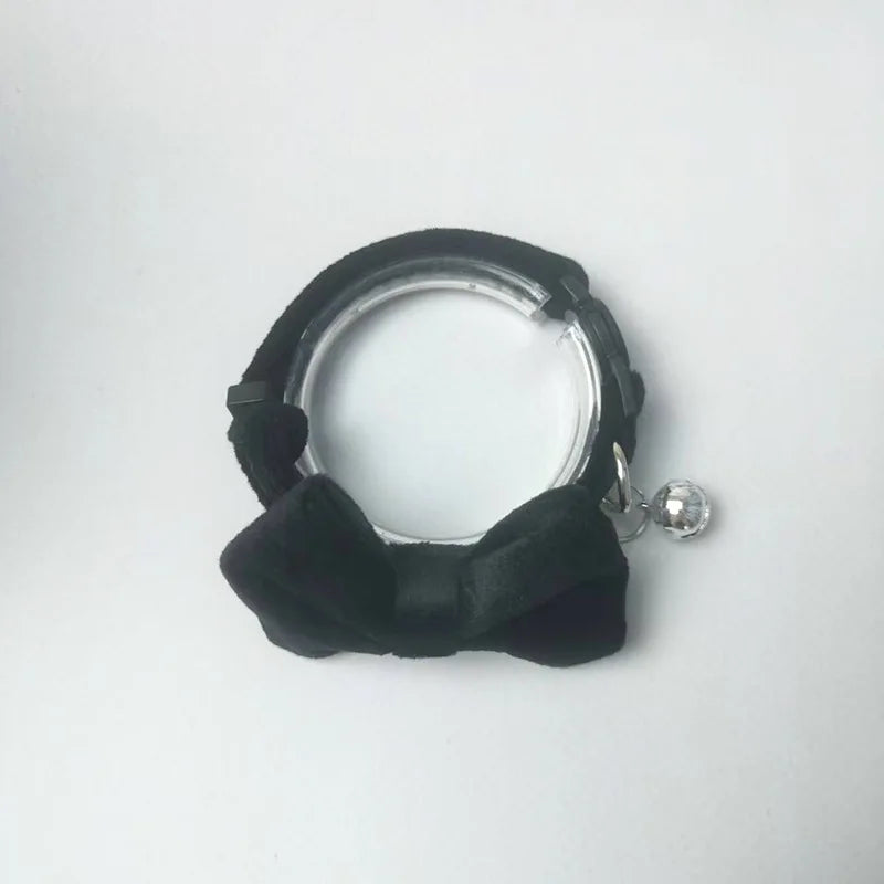 1Pcs/2Pcs Cat Collar with Bell Bow Tie Velvet & Fabric Adjustable Safety Collar for Small Dogs Kittens Pet Supplies