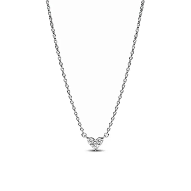 925 Silver Heart & Bow Necklace - Exquisite Women's Jewelry Gift