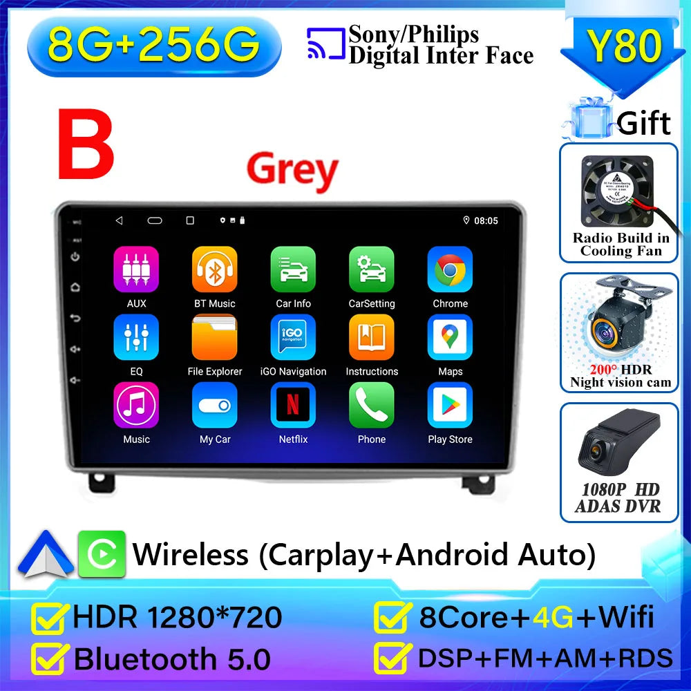 9" Android Car Stereo for Peugeot 407 (2004–2011) — CarPlay, Android Auto, GPS, 2K Display, 4G