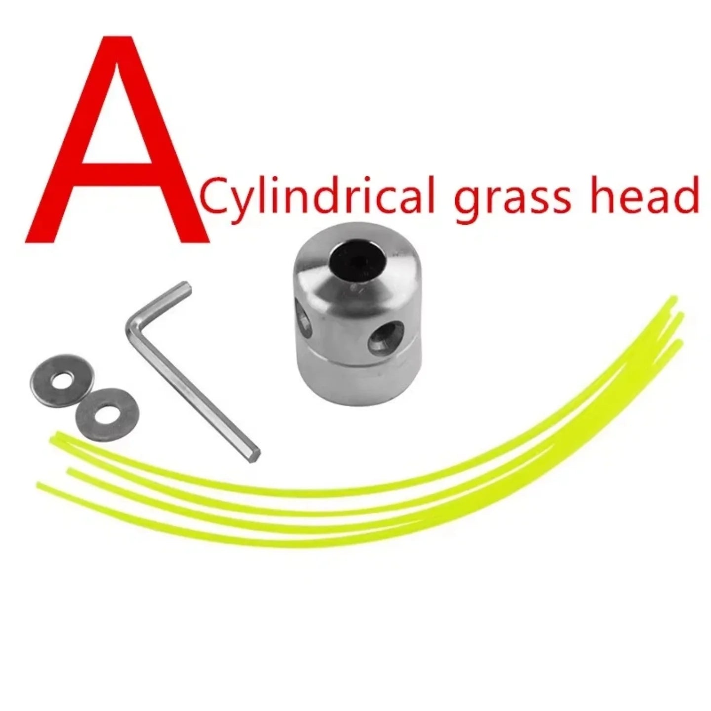 Universal Aluminum Grass Trimmer Head with 4 Lines Brush Cutter Head Thread Nylon Grass Cutting Line Head for Lawn Mower Silver