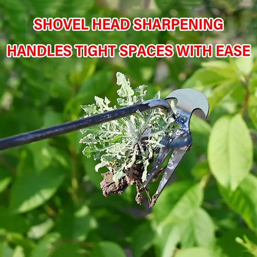 2 In 1 Garden Rake Manual WSeed Grass Rooting Tool Puller Shovel 4 Teeth Weeding Removal Hand Gardening Loose Soil Tool Weeder