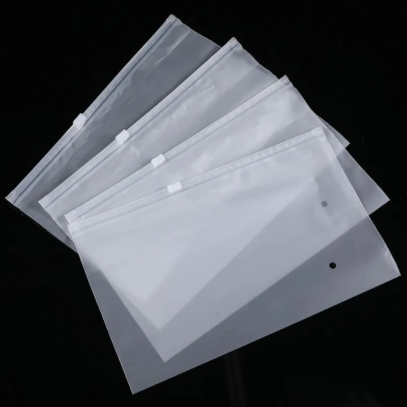 StoBag Frosted Matte Plastic Clothing Packaging Zipper Bag Zippered Shipping Sealed Underwear Socks Storage Reusable Pouch